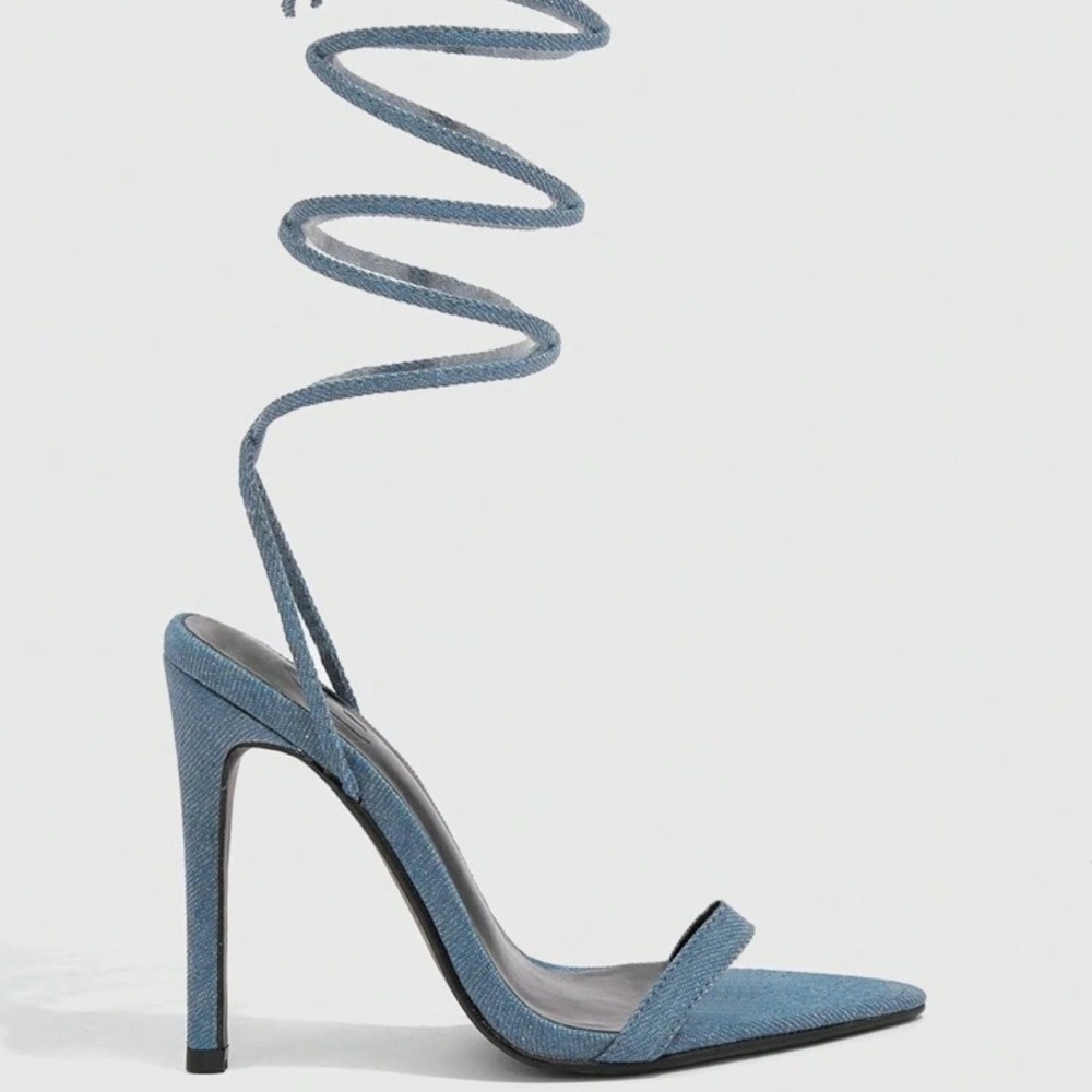 Elegant Blue Strappy Heels
